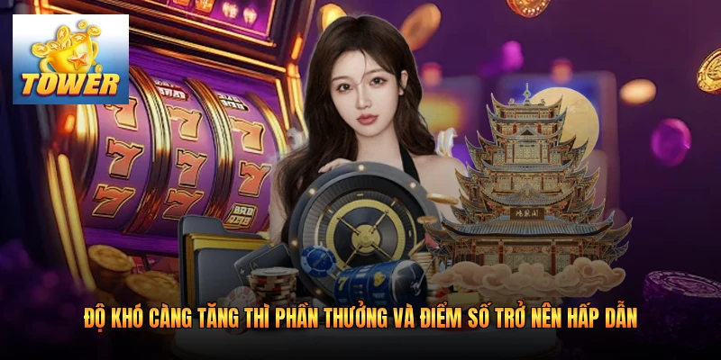 Độ khó càng tăng thì phần thưởng và điểm số trở nên hấp dẫn 